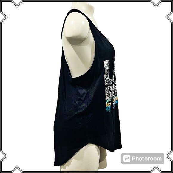 PINK Racer Back Sequin Tank Top - Size M - Picture 4 of 8